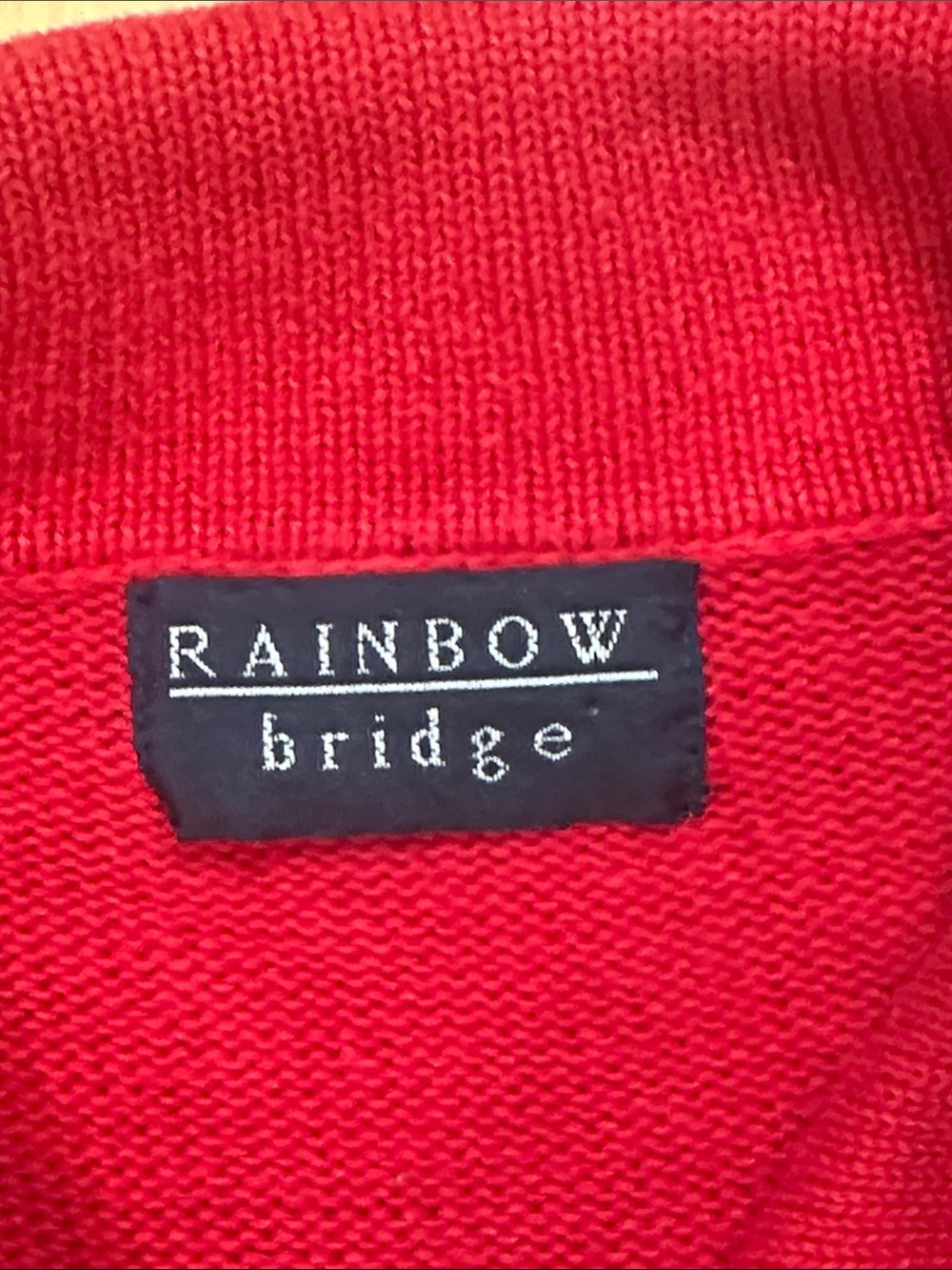 Vintage Rainbow Bright Red Knit cardigan with Cat Felting and Embroidered - Picture 3 of 7